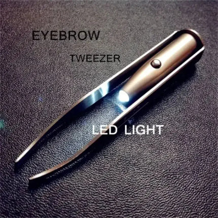 LED Light Eyebrow Tweezers – Precision Stainless Steel Hair Remover