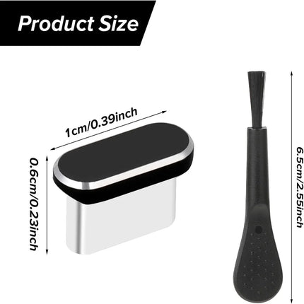 4Pcs USB C Dust Plug With Cleaning Brush Anti Dust USB-C Plug Cover Charging Port