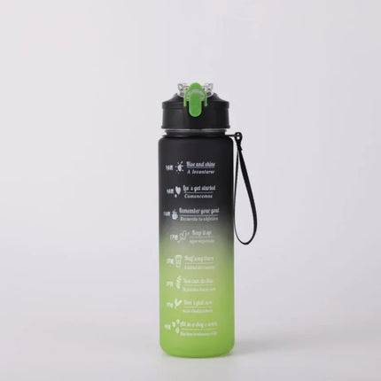 Sports Water Bottle with Time Marker – Leak-Proof Straw Hydration Bottle