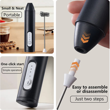 Milk Whisk • Egg Beater • USB Rechargeable • 3 Speeds