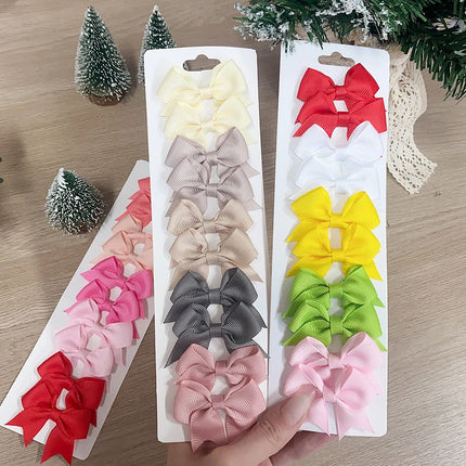 Kids Bow Hair Clips – 10PCS Cute Solid Color Hairgrips for Girls