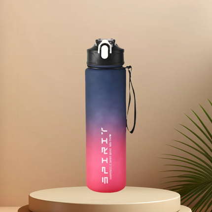Sports Water Bottle with Time Marker – Leak-Proof Straw Hydration Bottle