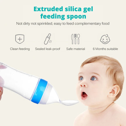 Title: Silicone Baby Feeding Spoon Bottle