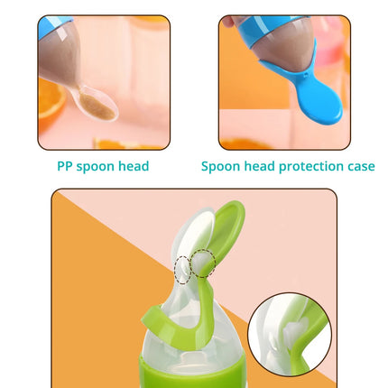 Title: Silicone Baby Feeding Spoon Bottle