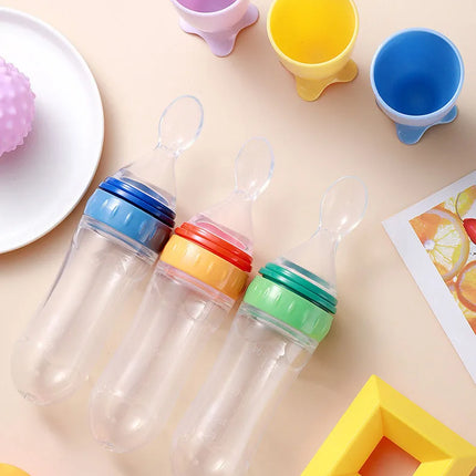 Title: Silicone Baby Feeding Spoon Bottle