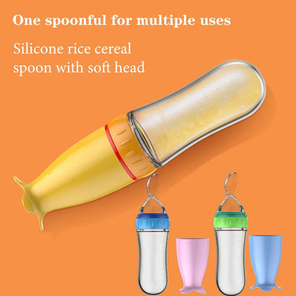 Title: Silicone Baby Feeding Spoon Bottle
