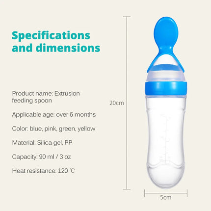 Title: Silicone Baby Feeding Spoon Bottle