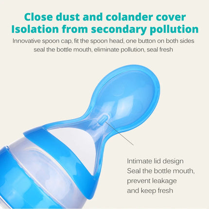Title: Silicone Baby Feeding Spoon Bottle