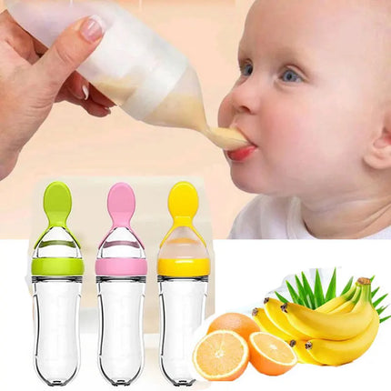 Title: Silicone Baby Feeding Spoon Bottle