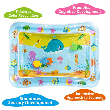 Baby Tummy Time Water Play Mat – Inflatable Sensory Activity Center