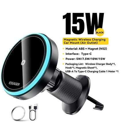 15W Magnetic Wireless Charging Car Holder