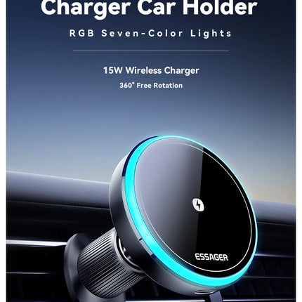 15W Magnetic Wireless Charging Car Holder