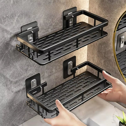 Bathroom Storage Rack, Diamond Free Wall Mounted Shampoo Bottle, Shower Corner Rack, Aluminum Bathroom Kitchen Accessories