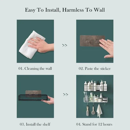 Wall-Mounted Corner Bathroom Shelf