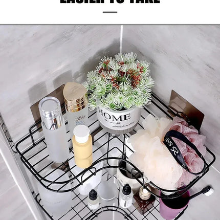 Wall-Mounted Corner Bathroom Shelf